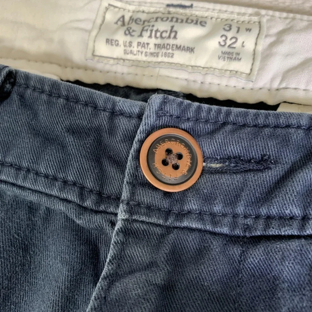 Abercrombie & Fitch Pants Mens 31x30 (Tag 31x32) Blue Chino Cotton Y2K Low Rise